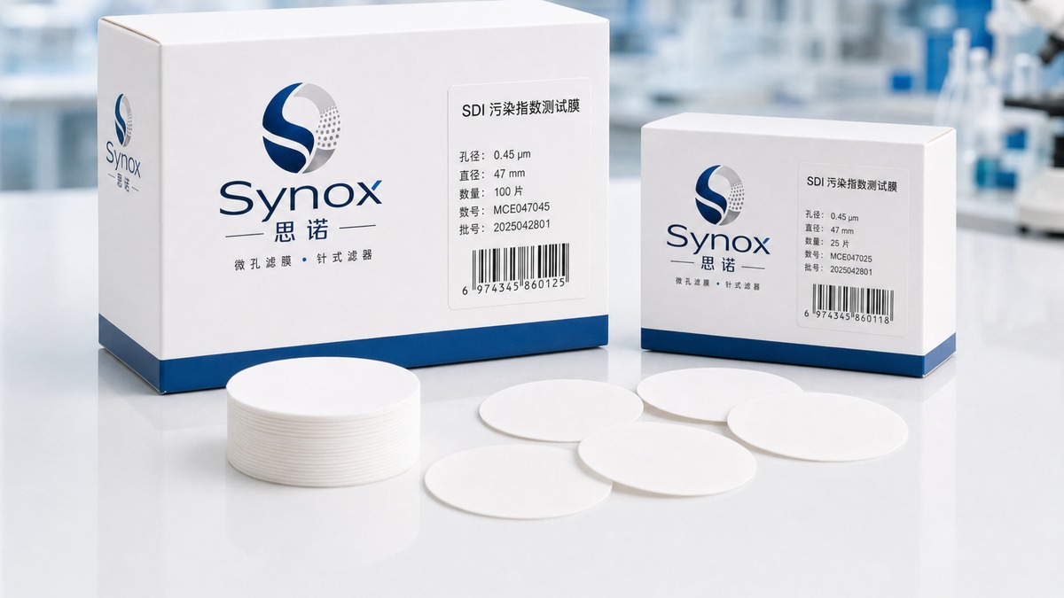 SDI 污染指数测试膜 — Synox 思诺产品包装与实物展示